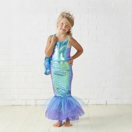 Ursula Costume Women Crown, Vofler Gold Tiara Mermaid Evil Queen Elf Witch Seashell Shell Coral Pearl Branch Headband Accessories for Princess Bride Adult Girl Halloween Party Birthday Wedding Pageant