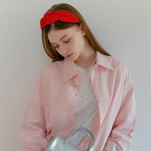 Red Knotted Headbands, Large Wide Thick Headbands for Women's Hair Fashion Accessories