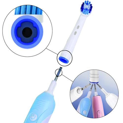 Replacement Brush Heads Compatible with OralB Braun- Pack of 4 Professional Electric Toothbrush Heads- Precision Refills for Oral-b 7000, Clean, Oral B Pro 1000, 9600, 500, 3000, 8000, Vitality Plus!