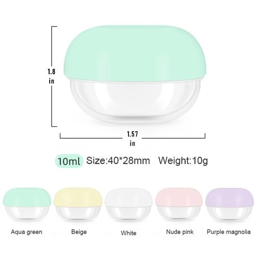 5-Pack Leak Proof Small Travel Containers for Creams (10ml/0.34oz) - TSA Approved Mini Travel Jars, Cosmetic Containers with Lids for Lotion, Makeup, Toiletries