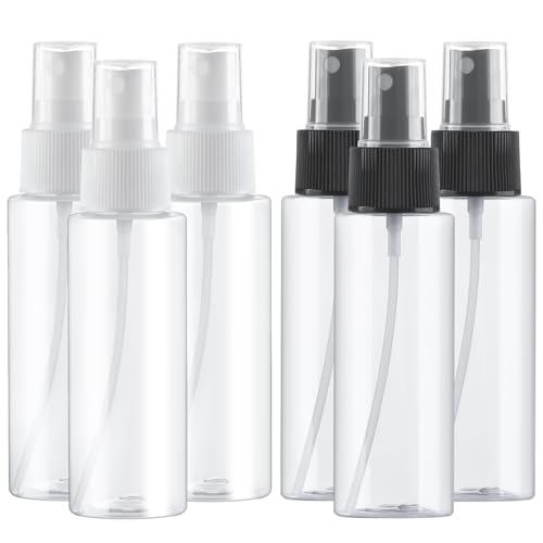 Travel Spray Bottles, 2.7oz/80ml Refillable Clear Plastic Spray Bottle BPA-Free Mini Containers, Small Fine Mist Empty Travel Bottle for Perfume, Water, Cleaner, Alcohol and Skincare Water(6 Pack)