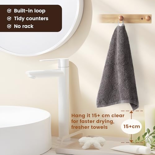 SEMAXE 100% Cotton Washcloths 12-Pack, 13 ¡¿ 13 Inch Soft Luxury Face Towels ? Super Absorbent & Quick-Dry, Premium Cloth with Hanging Loop, Oeko-TEX Certified, Gift-Ready Box