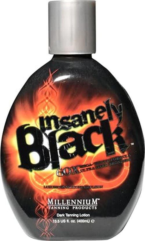 Millennium Tanning Insanely Black 60x, Mega Tingle Dark Tanning Lotion, 13.5 Ounces