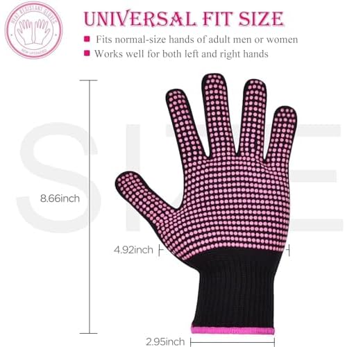 Heat?Resistant Gloves?Silicone?Grip Protection for Hair Styling, Curling & Flat Iron, Heat Press, Sublimation?Universal Fit