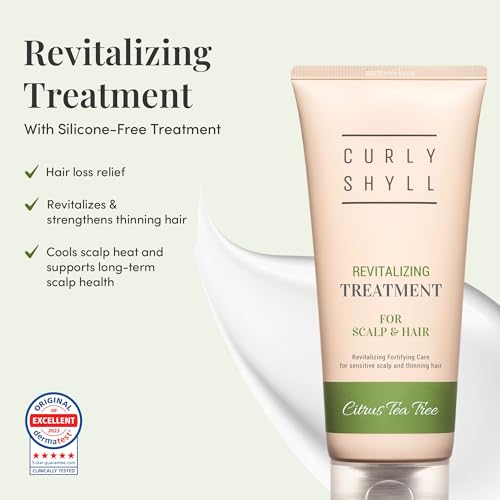 CURLYSHYLL Revitalizing Treatment for Scalp & Hair | Silicone-Free Fortifying Conditioner | Daily Care for Thinning Hair | Citrus Tea Tree | 250ml
