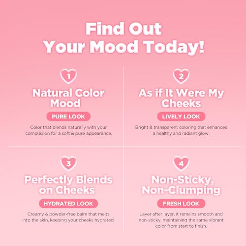 lilybyred Luv Beam Cheek Balm | Heart-Shaped Korean Cream Blush, Semi-Matte Finish, Long-Lasting, Blendable & Buildable, Soft Creamy Texture, Lightweight, Natural Flush, 0.12 oz.(12 Hearty Pink Beige)