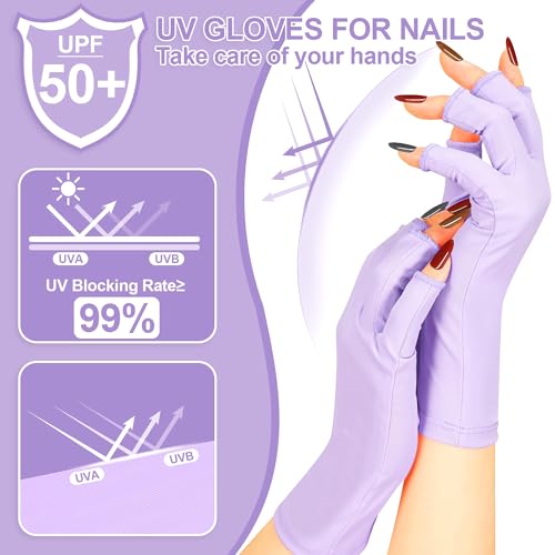 chemotex UV Nail Gloves, Professional UPF50+ Protection UV Gloves for Gel Manicures