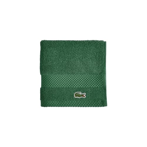 Lacoste Heritage 100% Supima Cotton Wash Cloth, Croc Green, 13" x 13" ? Highly Absorbent & Quick Drying, Premium Super Soft Bath Towel, Bathroom Essential, Gift for All Occasions, Machine Washable