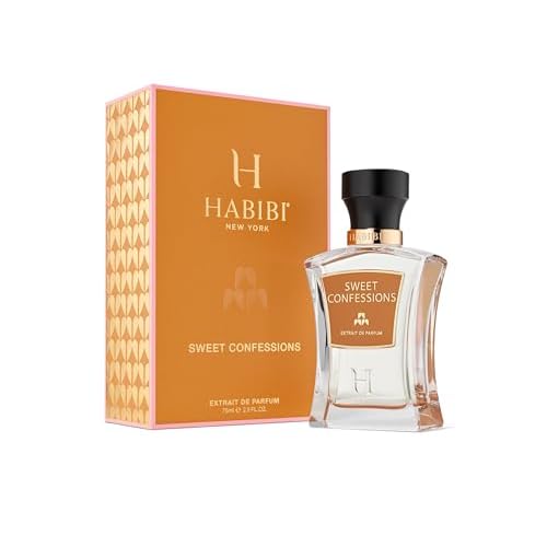 H HABIBI Sweet Confessions Extrait De Parfum, Long Lasting Unisex Cologne for Men & Women (2.5OZ) Arabian Perfume with Pistachio, Dark Chocolate, Vanilla, Tonka & Amber Notes