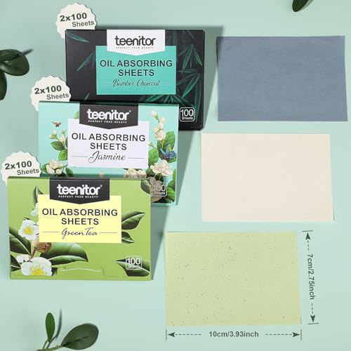 Teenitor Oil Blotting Sheets for Face, 600 Sheet Oil Absorbing Sheets for Face, Blotting Papers for Face Blotting Paper for Oily Skin, Oil Wipes for Face Oil Sheets, Oil Pads for Face Oil Control Film