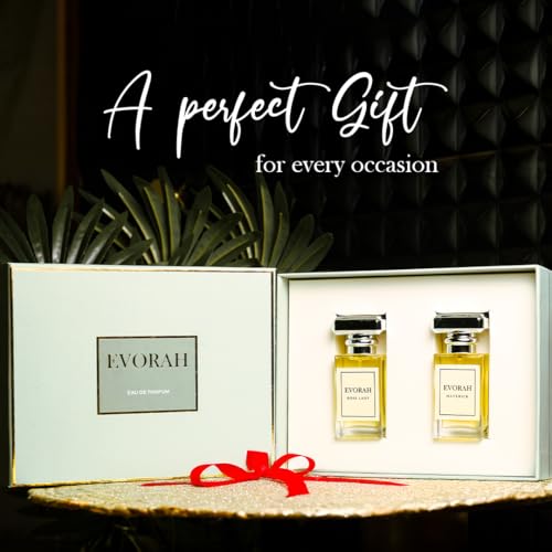 EVORAH Luxury Couple Perfume Gift Set (2 x 25 ml) | His and Hers Fragrance Combo | Long Lasting Perfume & Cologne for Couples | Premium Gift Set for Men and Women