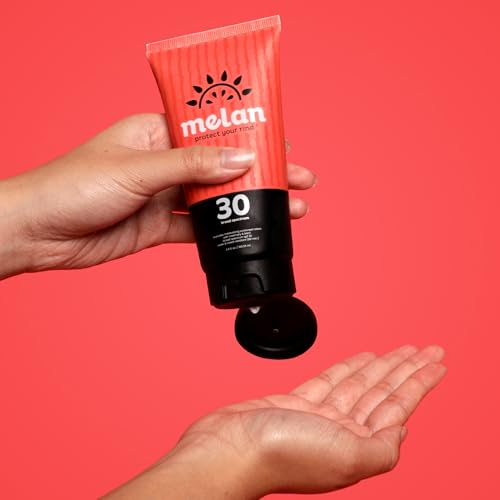 Melan Everyday SPF 30 Sunscreen Lotion, 3.4oz - Lightweight, Broad Spectrum, Vegan, Water & Sweat Resistant, Dermatologist Tested Clean SPF with Rosemary & Basil, PEG & Silicone Free, Made in USA