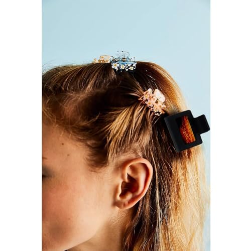 Small Hair Claw Clips for Women Medium Size Claw Clip for Girls Thick & Thin Hair Accessories for Women Girls Black, 5 Pack