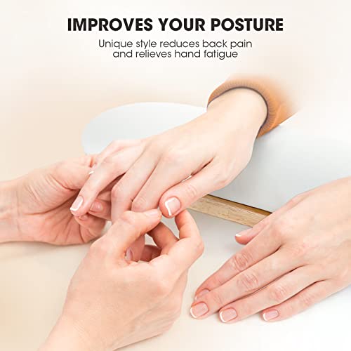 Nail Arm Rest, Professional Adjustable Height Nail Arm Rest Solid Wood with PU Leather Soft High-Density Sponge, Hand Rest for Nails