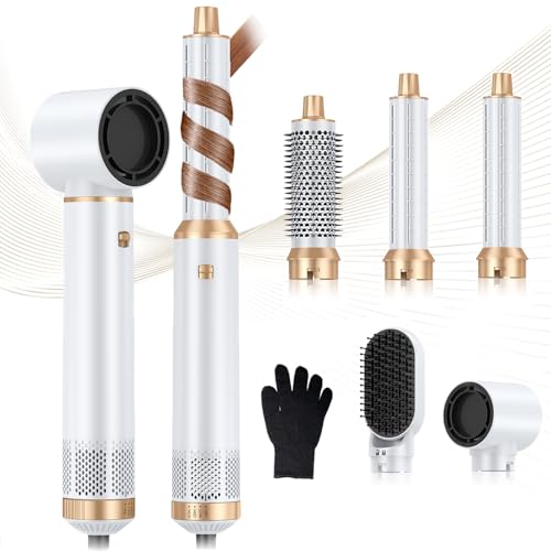 Hair Dryer Brush 5 in 1, Negative Ion Blow Dryer Brush Set Upgrade Hot Air Brush As A Gift for Straight/Curl/Drying/Smoothing Air Styler Curling Wrap Air Curler, Curling Iron Hair Styling Tools