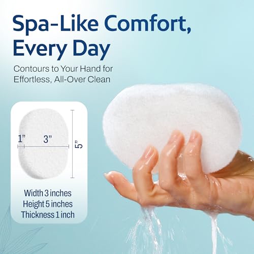 HartFelt 7 Pack Body Exfoliation Beauty Box with Body Wash Scrubber | Super Soft Exfoliating Bath Sponges for Shower Women & Men | Chemical-Free Bathing Sponge Set for Dead Skin Removal | Gift Box