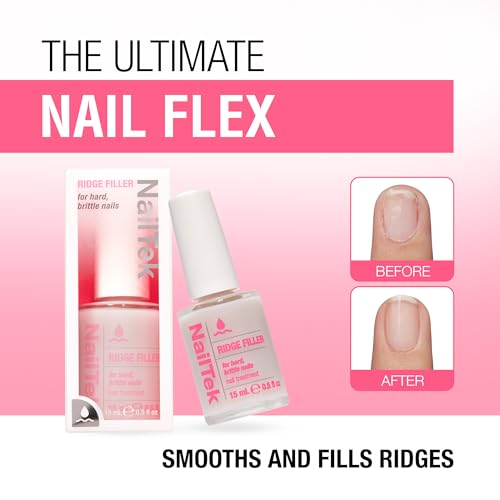 Nail Tek Ridge Filler Formula 3 ? Clear Ridge Filler for Nails, Base Coat, Nail Strengthener Polish for Hard & Brittle Nails, 0.5 fl oz