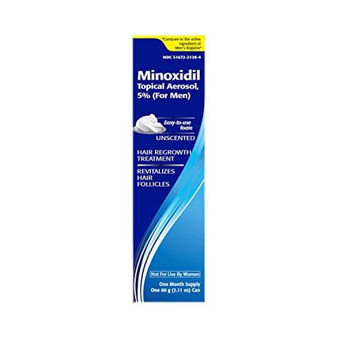 Taro Minoxidil for Men, 2.11 Oz (1 Month Supply) Clinically Proven to Regrow Hair, Topical Aerosol Foam 5%, Hair Thinning Treatment