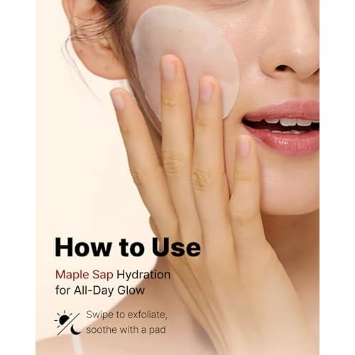 MAY COOP Raw Moisture Korean Toner Pad ? Redness Relief, Hydrating, Exfoliating Cotton Pads with 75% Maple Sap for Skin Balancing & Smoother Texture, 70 Pads