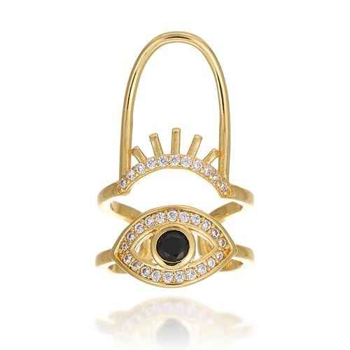 Jean Beau Finger Nail Ring for Women Teen Art Rhinestones Finger Tip Rings Gold Metal Nail Decoration Nail Protect Fashion Jewelry Gift