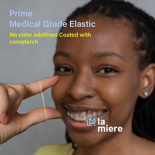 Neon Latex 100 counts Intraoral Elastic Bands Orthodontic Elastics Dental Rubber Bands Made in US Medium 1/4'', Neon Latex