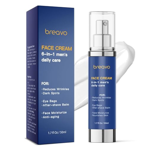 6 in 1 Face Cream for Men: 6 in 1 Mens Face Moisturizer, Mens Face Cream Anti Aging - Eye Bags Treatment & Wrinkle Cream for Men 1.7 oz
