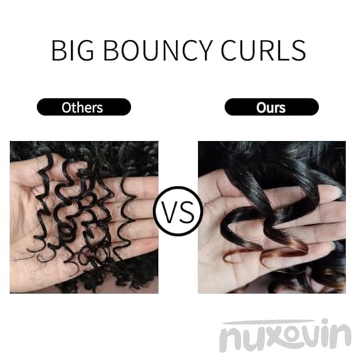 Short Curly Wigs Human Hair for Black Women Mixed Brown Afro Soft Wig with Bangs Heat Resistant Natural Cute Breathable Capless Glueless Lightweight Tangle Free