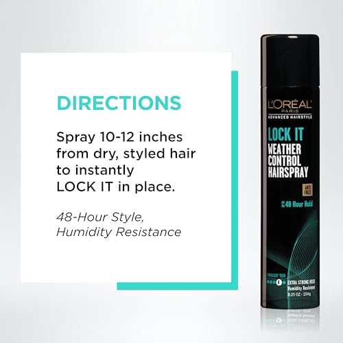 L'Or?al Paris Advanced Hairstyle LOCK IT Weather Control Hairspray, 8.25 oz. (Packaging May Vary)