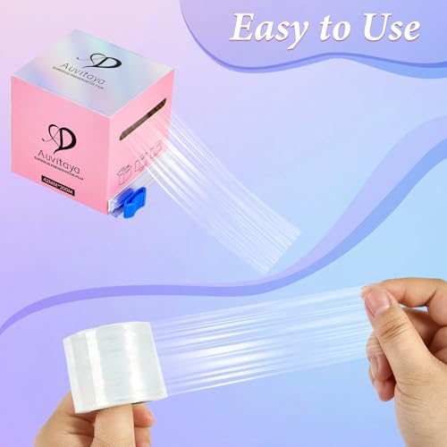 2 Pack Eyebrow Lamination supplies with Ergonomic Slicer, Premium Transparent Preservative Film, Permanent Make Up Cling Wrap Cover Tape Roll Perfect for Lip Brow Lamination Lash Lift