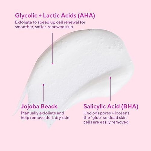 Murad AHA/BHA Exfoliating Cleanser - Triple-Action Cleansing Exfoliator with Salicylic, Lactic, & Glycolic Acids - Creamy Face Wash Removes Dull, Dry Skin for Smoother, Softer Skin - 5 Fl Oz