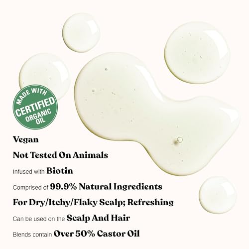 Red by Kiss Professional 99.9% Natural Hair Oil, Organic Vegan Oil Blend for Dry & Itchy Scalp Relief, Hydrating Biotin Infused, Nourish Add Shine & Smooth Hair (Tea Tree, 2.5 Fl Oz)