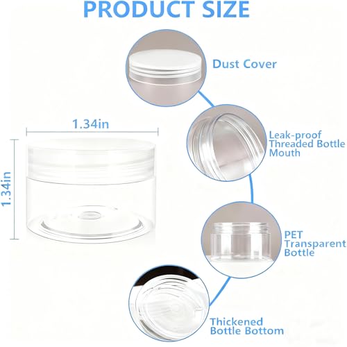 4 Pack 1 Oz (30ml) travel containers for creams Leak Proof with Labels