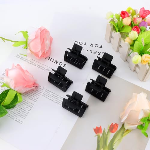 Small Hair Claw Clips for Women Medium Size Claw Clip for Girls Thick & Thin Hair Accessories for Women Girls Black, 5 Pack