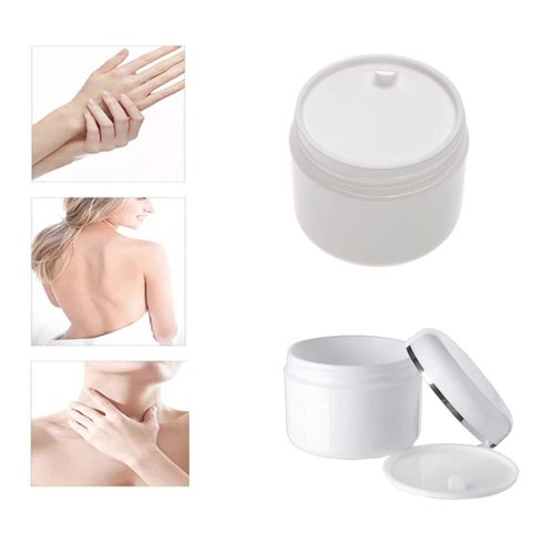 Plastic Empty Cosmetic Containers with Lid, Portable 8 Oz 250ml Refillable Make-up Face Cream Jars Case for Body Scrub Mask Lotion Storage Pot (8 Pack White)