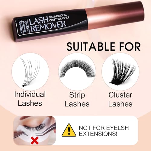 Deep Cleansing Cluster Lash Remover, Eyelash Glue Remover for Individual False Lashes, 15s Fast Removal, Safe Ingredients, Cruelty-Free, 0.17 fl oz
