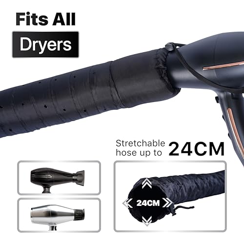 Hooded Hair Dryer Attachment with Dual Turbo Airflow & Soft Headband ? Speeds Up Drying for Curly Hair, Reduces Heat on Ears & Neck ? Large Hair Dryer Bonnet for Deep Conditioning at Home