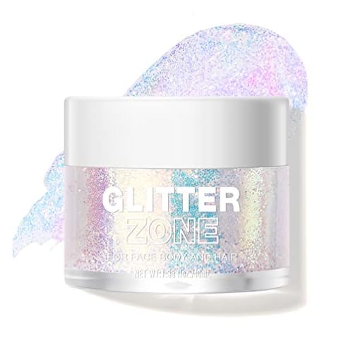 LANGMANNI Holographic Body Glitter Gel for Body, Face, Hair and Lip.Color Changing Glitter Gel Under Light. Vegan & Cruelty Free-1.35 oz (2# Sparkling Pink)
