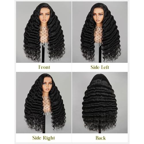 Arabella 6X5 Wear and Go Glueless Wigs Human Hair Pre plucked Pre Cut + High Density 220% Salon-Quality Loose Deep Wave Closure Wigs Human Hair Pre Plucked Pre Bleached Pre Cut Glueless Wig£¨22Inch£©