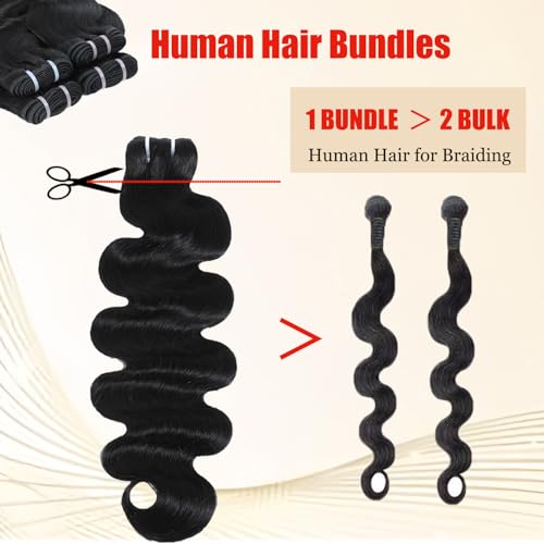 Human Hair Bundles Body Wave Bundles 100% Unprocessed Brazilian Virgin Human Hair 1 Bundle 12A Quick Weave Bundles Real Raw Human Hair Extensions Natural Black£¨24 Inch£©