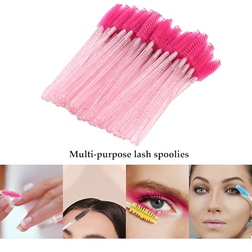 500pcs Eyebrow Brush Lash Spoolies for Eyelash Extensions Eyelash Brush Comb Disposable Mascara Wands Eye Lash Brush Eyebrow Spoolie