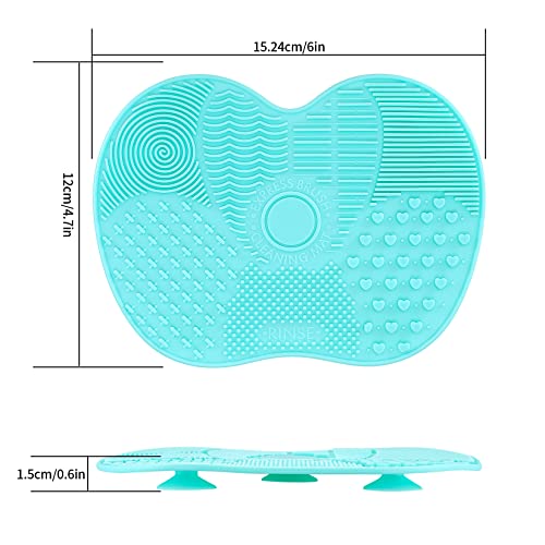 4 Pcs Silicone Make Up Brush Cleaning Mat, Makeup Brush Cleaner Mats, Cosmetic Cleaning Pads, Portable Washing Tool with Suction Cup for Makeup Cosmetic Brushes