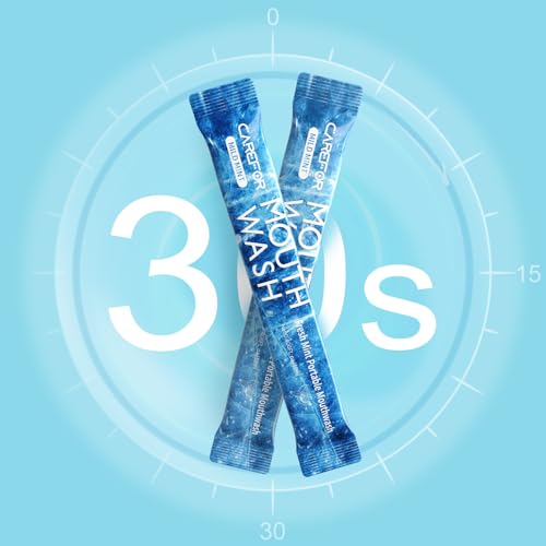 Mouthwash Travel Size, Portable Fresh Breath Mouthwash, Alcohol-Free, ICY Mint Flavor, Mini Pack ? Go for On-The-Go Freshness, Bulk Packets 0.41 Fl Oz(Pack of 20)