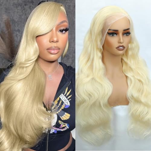 613 Lace Front Wig Human Hair Blonde Wig Human Hair Body Wave 13x4 200% Density 26 Inch Glueless HD Lace Frontal Wig for Black Women Pre Plucked Hairline