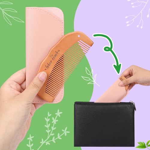 FEBSNOW Birthing Comb, 2 Pack Natural Wooden Labor Combs for Pain Relief Birthing Comb for Pregnant Women's Delivery Gifts