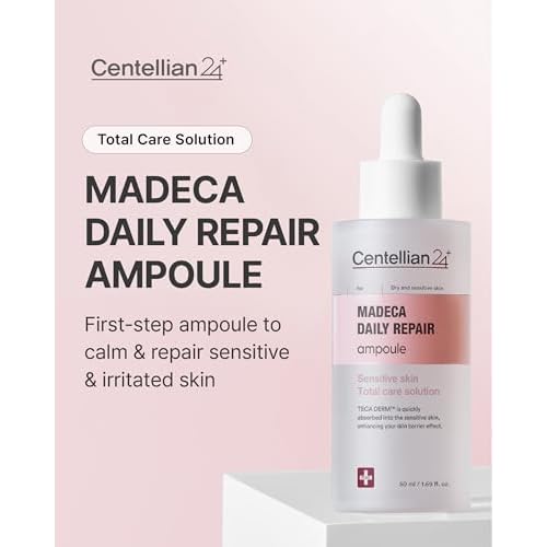 Centellian 24 Madeca Daily Repair Ampoule (Daily Soothing, 1.69fl oz) - Soothing & Hydrating Facial Serum for Sensitive Skin, Skin Barrier Repair & Fast Absorption, Korean Skin Care