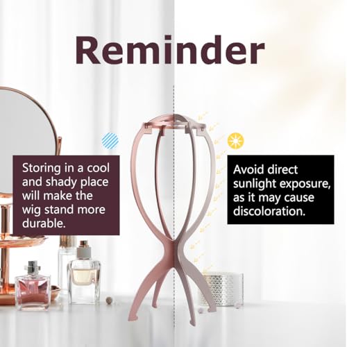 Dreamlover Wig Head Stand for Wigs, Rose Gold, 3 Packs