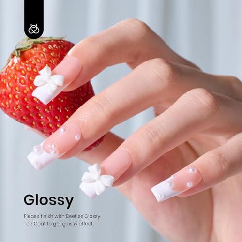 Beetles White Gel Nail Polish,15ml Winter Soak Off UV Gel Polish French Nail Art Manicure Salon DIY Design at Home Gift for Women