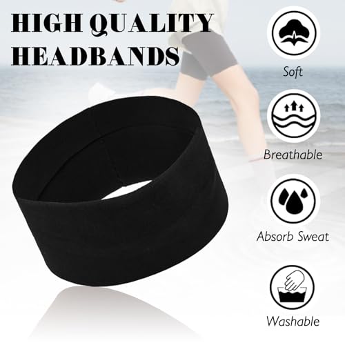 Zkptops 6Pcs Headbands for Women Non Slip Extra Wide Sport Headbands Soft Wide Hair Bands for Girls Elastic Fabric Sweat Hair Warp Workout Yoga Running Daily Hairs Accessories(Black White Gray Beige)