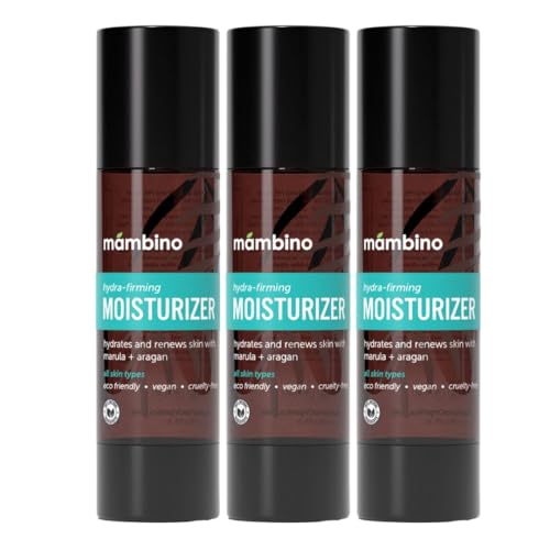Mambino Organics Hydra-Firming Moisturizer ? Vegan, Face Cream with Moroccan Aragan, Namibian Marula & Sri Lankan Coconut ? Hydrating for Radiant Skin ? Cruelty-Free Skin Care, 3-Pack 1.7 fl oz