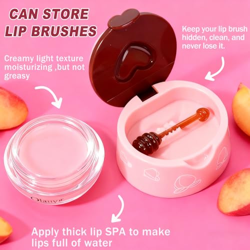 9 PCS Bee Lip Balm Honey Pot, Honey Lip Balm Bulk, Moisturising Sleep Lip Mask Overnight with Sticks, Exfoliating Prevention Dry and Crack Lip Scrubs,Reduce Lip Lines